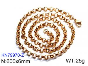 SS Gold-Plating Necklace - KN79970-Z