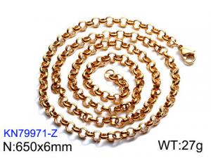 SS Gold-Plating Necklace - KN79971-Z