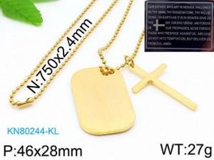 SS Gold-Plating Necklace - KN80244-KL