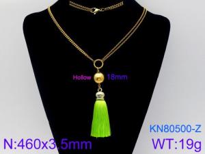 SS Gold-Plating Necklace - KN80500-Z