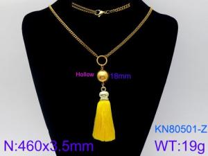 SS Gold-Plating Necklace - KN80501-Z