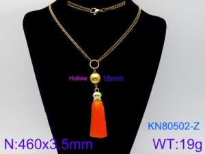 SS Gold-Plating Necklace - KN80502-Z
