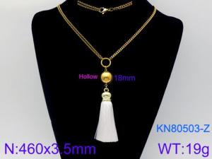 SS Gold-Plating Necklace - KN80503-Z