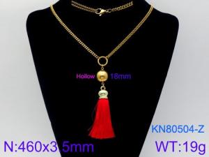 SS Gold-Plating Necklace - KN80504-Z