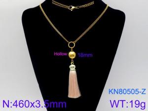 SS Gold-Plating Necklace - KN80505-Z