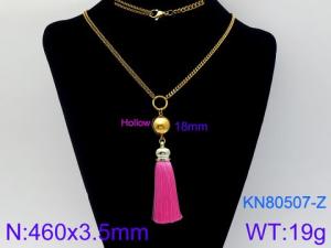 SS Gold-Plating Necklace - KN80507-Z