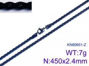 Stainless Steel Black-plating Necklace - KN80651-Z