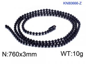 Stainless Steel Black-plating Necklace - KN80666-Z