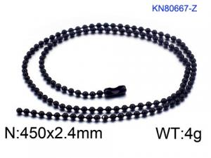 Stainless Steel Black-plating Necklace - KN80667-Z