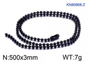 Stainless Steel Black-plating Necklace - KN80668-Z
