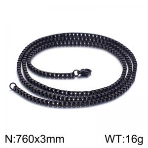 Stainless Steel Black-plating Necklace - KN80671-Z