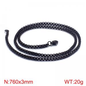 Stainless Steel Black-plating Necklace - KN80675-Z
