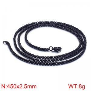 Stainless Steel Black-plating Necklace - KN80676-Z