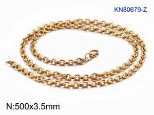 Staineless Steel Small Gold-plating Chain - KN80679-Z