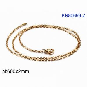 Staineless Steel Small Gold-plating Chain - KN80699-Z