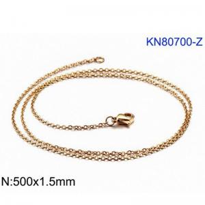 Staineless Steel Small Gold-plating Chain - KN80700-Z