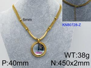 SS Gold-Plating Necklace - KN80728-Z