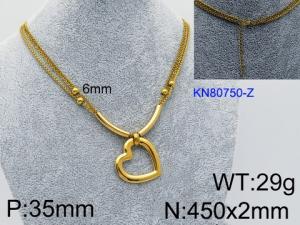 SS Gold-Plating Necklace - KN80750-Z