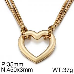 SS Gold-Plating Necklace - KN80888-K