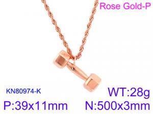 SS Rose Gold-Plating Necklace - KN80974-K