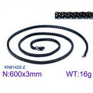 Stainless Steel Black-plating Necklace - KN81422-Z