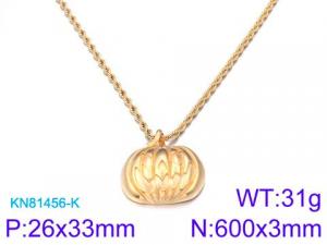 SS Gold-Plating Necklace - KN81456-K