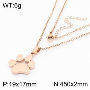 SS Rose Gold-Plating Necklace - KN81475-K