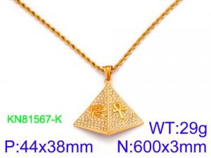 SS Gold-Plating Necklace - KN81567-K