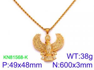 SS Gold-Plating Necklace - KN81568-K