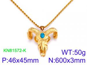 SS Gold-Plating Necklace - KN81572-K