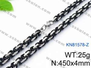 Stainless Steel Black-plating Necklace - KN81578-Z