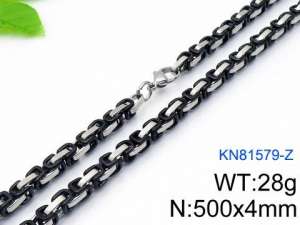 Stainless Steel Black-plating Necklace - KN81579-Z