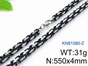 Stainless Steel Black-plating Necklace - KN81580-Z