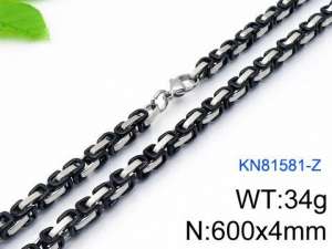 Stainless Steel Black-plating Necklace - KN81581-Z
