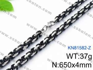 Stainless Steel Black-plating Necklace - KN81582-Z