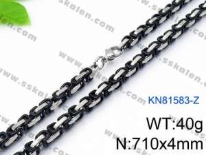 Stainless Steel Black-plating Necklace - KN81583-Z