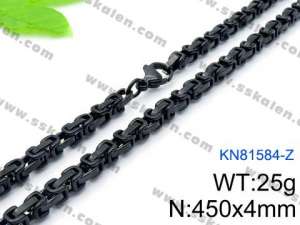 Stainless Steel Black-plating Necklace - KN81584-Z