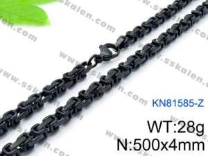 Stainless Steel Black-plating Necklace - KN81585-Z