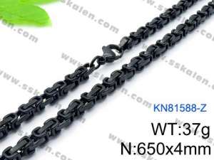 Stainless Steel Black-plating Necklace - KN81588-Z