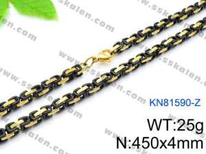 Stainless Steel Black-plating Necklace - KN81590-Z