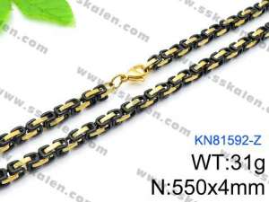 Stainless Steel Black-plating Necklace - KN81592-Z