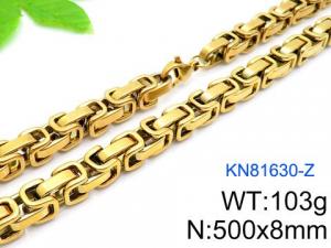 SS Gold-Plating Necklace - KN81630-Z