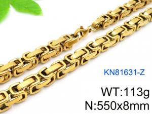 SS Gold-Plating Necklace - KN81631-Z