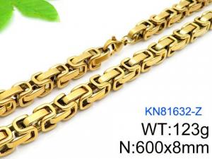 SS Gold-Plating Necklace - KN81632-Z
