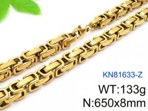 SS Gold-Plating Necklace - KN81633-Z