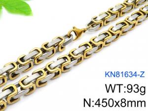 SS Gold-Plating Necklace - KN81634-Z