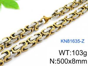 SS Gold-Plating Necklace - KN81635-Z