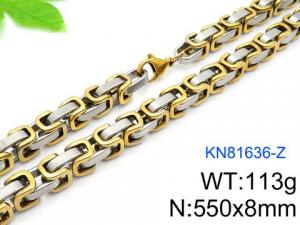 SS Gold-Plating Necklace - KN81636-Z