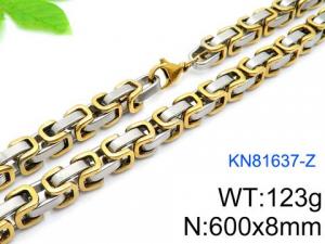 SS Gold-Plating Necklace - KN81637-Z