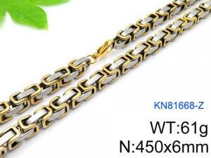 SS Gold-Plating Necklace - KN81668-Z